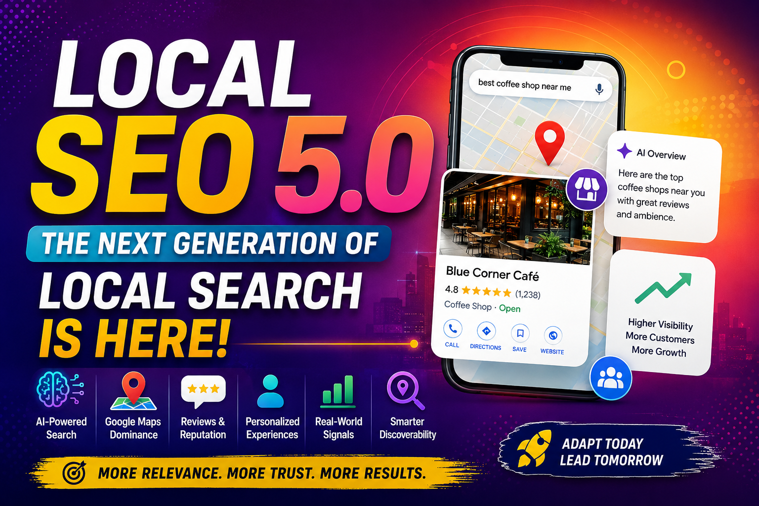 Discover Local SEO 5.0 and learn how AI, Google Maps, reviews, personalization, local content, and real-world signals are transforming local,